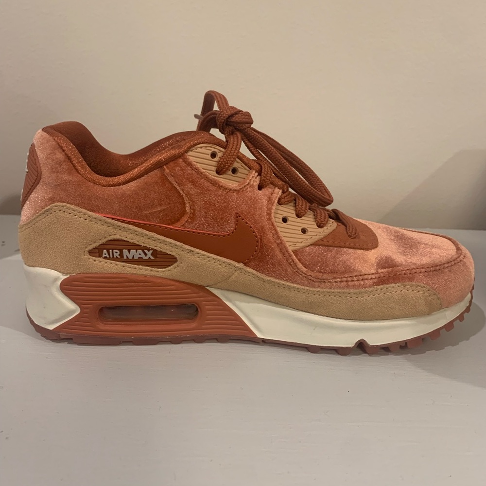 Peach suede Nike air max.